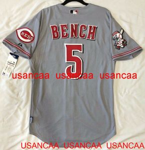 Stitched Johnny Bench Cool Base Jersey MR. Red Patch Throwback Jerseys Men Women Youth Baseball XS-5XL 6XL