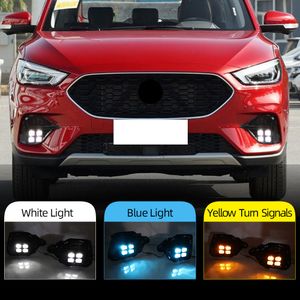 2PCS Car LED DRL Daytime Running Lights Turn signal lamp For MG ZS 2020 2021 Fog Lamp Covers