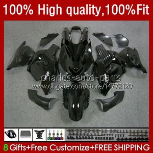 Body for Kawasaki ZZR1400 14 R ZX14R 06 07 08 09 10 11 63HM12 ZZR 1400 ZX-14R ZX 14R رمادي أسود 2007 2008 2009 2010 2011 Fairing