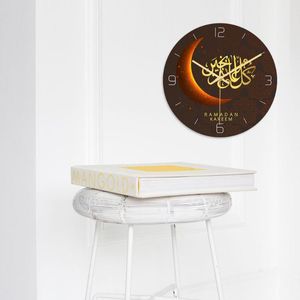 Wholesale table clock with timer for sale - Group buy Desk Table Clocks pc D Wall Clock Acrylic Timer Hanging Ornament Muslim Style Decor For Home Shop Without Battery