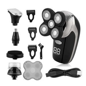 5 in1 Electric Shaver Floating Head Men USB Rechargeable Razor Washable Bald Hair Clipper Beard Nose Ear Trimmer Shaving Machine P0817
