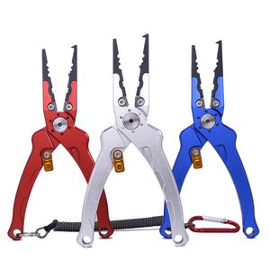 New Aluminum Fishing Pliers Hook Removers Lua pliers Saltwater Split Ring Tool Fishing Gear Accessories Line Cutters with Sheath Lanyard