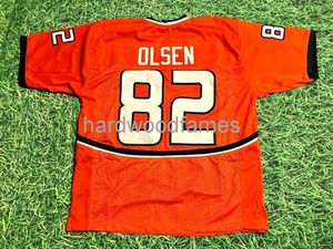 Custom Greg Olsen Miami Hurricanes Jersey Stitched Adicione qualquer n￺mero de nome