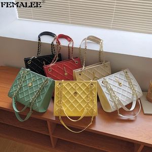 Borse a tracolla Reticolo di grande capacità Borse per lo shopping da donna Moda femminile Crossbody Bolsa 2021 Borse a tracolla causali di colore solido