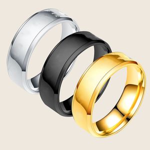 6MM Stainless Steel Smooth Plate Ring Men's European and American Simple Manufacturers Titanium Jewelry Customized Pattern Name Rings