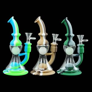 Shisha Hookah Float Hookahs Glass Bong Dab Silikon Slangfog har en lysande höjd 8.4 