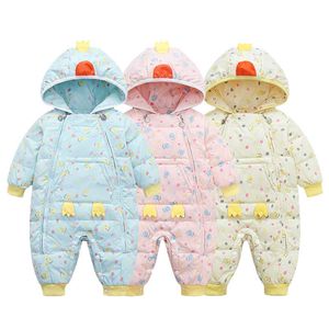 2021 New Baby Romper Down Clothes Winter Infant Bodysuit Cartoon Boy Girls Snowsuit Coat Jumpsuit for Newborn 0-3Yrs H0909