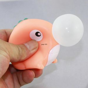 2021 Toy Pop Fidget Dinosaur kräkade en bubbla leksaker att ventilera bollkomprimering dekompression docka roligt baby knådning