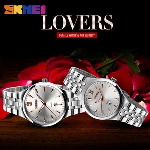 SKMEI Mens Klockor Top Märke Luxury Kalender Fashion Watch 3Bar Vattentät Quartz Armbandsur Relogio Masculino 9071 Q0524