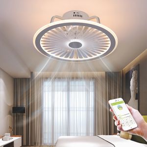 モダンなLED天井ファンライトアプリとリモコンミュート3風の調節可能なスピード調光室の屋内照明器具ルミニアレ