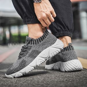 Fly Top Quality Knit Women Män Running Shoes Black Blue Grey Outdoor Jogging Sports Trainers Sneakers Storlek 36-45 Kod LX21-222