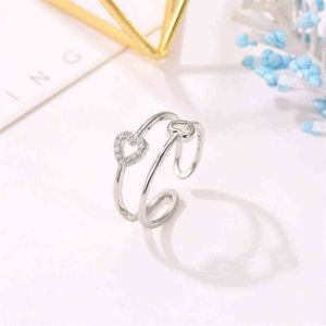 Love Heart Rings for Women Kids Friendship Couple Ring Zircon Rings Hollow Peach Heart Engraved Letter Finger Ring Girl Jewelry G1125