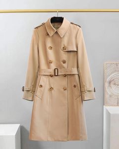 NEW CLASSIC! women fashion middle long trench coat/top quality thick COTTON branded design slim fit trench/ladies trench for spring and autum B8180F390 size S-XXL