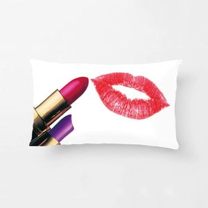 Stampa labbra rosse Fodera per cuscino decorativo Fodera per cuscino rossetto Regalo perfetto di Lvsure per cuscino del sedile del divano dell'auto / Cuscino decorativo
