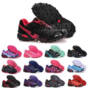 2021 Womens Sneaker 3s Speedcross 3 III CS Trail Running Shoes High Quality Carmine Triple Black Purple Run Walking Outdoor Casual Trainer cv4