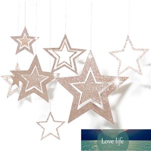 7 шт. Twinkle Star Paper Girland Banner Baby Shower Boy Girl Девушка День рождения Украшения Дома Декор Свадебные Украшения Поставки