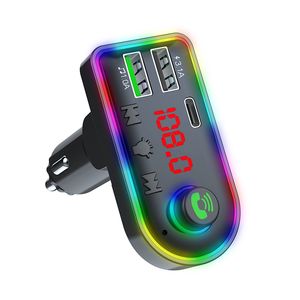 F8 Car Bluetooth 5.0 FM Transmissor 3.1a USB Rápido Carregador Sem Fio Handsfree Áudio Receptor Kit Disk / TF Card MP3 Player com PD Carregador