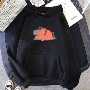 Kawaii Sıcak Japon Anime Pochita Testere Adam Hoodies Erkekler Harajuku Komik Karikatür Grafik Hoody Hip Hop Tişörtü Erkek Y1121 Tops