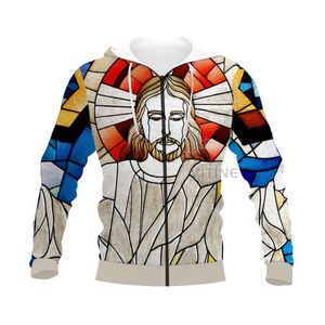 Sweats à capuche pour hommes Sweatshirts mode graphique printemps automne hiver hip hop chemise décontractée marque 3D print jesus zip hoodie polyester v01