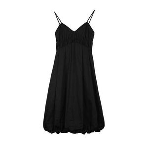 PERHAPS U Black V neck Strap Long Dress Sexy Halter Summer Elegant Hepburn Women Asymmetrical Dress D1403