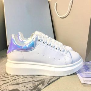 Najwyższej jakości męskie buty damskie niebieski platforma tylna sneakers białe trenerzy ze skóry prawdziwej komfort ładnych luksusowych projektantów but