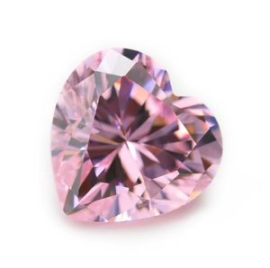 3pcs 15x15mm Hjärtform Lös CZ rosa färg AAAAA CUBIC ZIRCONIA Syntetisk sten för smycken DIY GEMS STONE