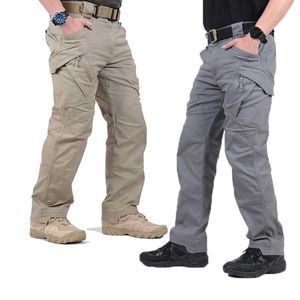 Calças dos homens Cidade Mens Tático Multi Bolsos Carga Militar Combate Algodão Khaki Pant Pant Swat Army Casual Calças Caminhada