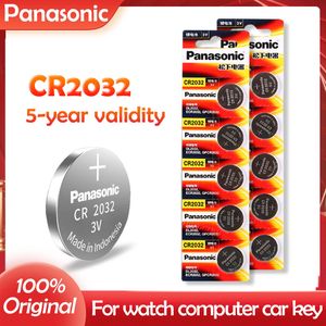 10個のオリジナルパナソニックCR2032 Vリチウム電池のための時計計算機クロックリモコンの玩具ボタンコインセル