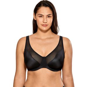 Women Comfort V-neck Full Coverage No Padding Underwire Minimizer Bra 210623