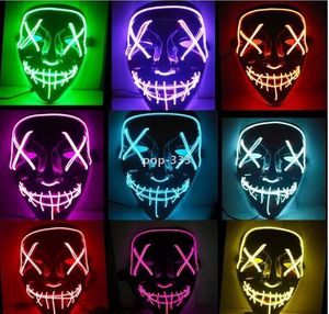 Rave Toy Halloween Maska LED Light Up Party Maski Oczyszcza Rok wyborów Great Funny Festival Cosplay Costume Dostawy Glow In Ciemny