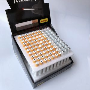 100 st parti mm55mm cigarettform Rökpipor Mini Hand Tobacco Pipes Snuff Tube Aluminium Keramiska BAT Tillbehör