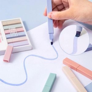 Highlighters stks set Soft Tip Highlighter Light Color Series Marker Journal DIY Scrapbooking Briefpapier School Pen Fluorescerend PE i8n