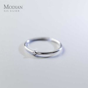 Minimalistische glänzende Zirkon 3 Farbe Ring für Frauen Mode 925 Sterling Silber Einstellbare Freie Größe Fine Schmuck Geschenk 210707