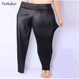 Faux Läder Leggings Sexig Fashion High-Waist Stretch Material Penna Kvinnor Stor Storlek M-5XL 210925