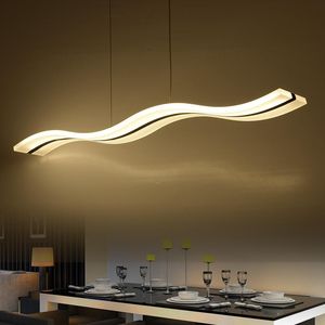 Hängsmycke Lampor LED Wave Chandelier Kitchen Restaurant Office Loft Industrial Retro Design Nordic Long