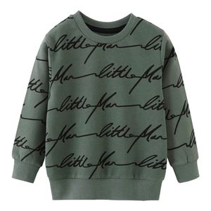 Jumping Meters Autumn Spring Kids Sweatshirts With Letters Print Boys Girls Cotton Clothes Selling Toddler Shirts Tops 220125