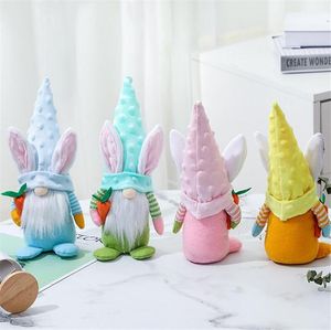 Novelty Easter Bunny Gnome Party Plush Scandinavian Decorations Nordic Dwarf Figurines Table Gnomes Doll Ornaments FY7818