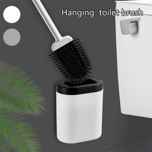 Toilet Brush and Holder Cleaner Tools Silicone es Flexible Bristles with Quick Drying + Handle 210702