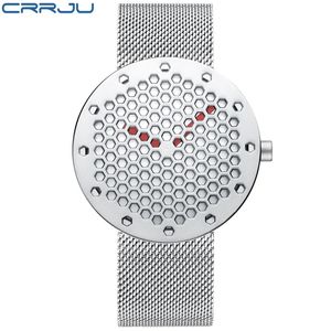 CRRJU Top Marke Herren Uhren Luxus Quarz Casual Uhr Männer Edelstahl Mesh Uhr relogio masculino Drop 210517