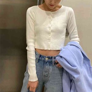 Slim Girls Short Sweater Cardigan Fashion Ladies Elegant Knapp Bomb Stickade Jästrar Vintage Kvinna Mjuk Sweater Chic 210922