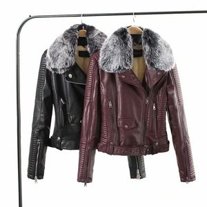 fashion women zipper outerwear with soft collar cool lady faux lamb wool fur jacket moto female chic sashes suits 210430