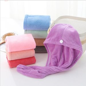 Shower Caps Microfiber Hair Towel Wrap For Women Super Absorbent Quick Dry Hairs Turban Drying Curly Long Thick Spa Bathing Cap GYL02