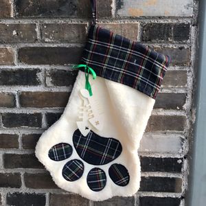 Christmas Stockings Socks Candy Stocking Hanger Toys Gift Bags Bear paw snowflake Sock Xmas Tree Ornaments Decoration ZWL662-1