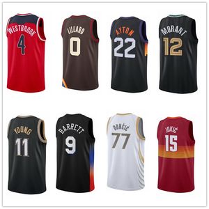 basketball jerseys 4 westbrook 32 towns 11 booker 22 ayton 3 paul 11 williamson 27 murray 15 jokic 77 doncic 9 barrett 11 young 12 morant sports local online store