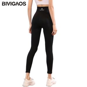 Bivigaos Body Shaperフラワー脂肪燃焼睡眠パンツ高弾性スポーツフィットネスレギンス女性黒整形プッシュアップレギンス211014