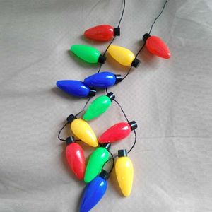 Wholesale led light christmas necklaces resale online - Party Decoration Festival Necklace LED Light Up Plastic Luminous Christmas Bulb Necklaces For Adults Kids THIN889