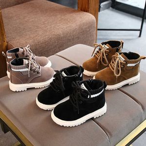 Moda Cool Martin Crianças Sapatos Casuais Lace Up Alta Qualidade Classic Kids Sneakers Botas Lazer Meninos Sólidos Meninas Tênis G1025