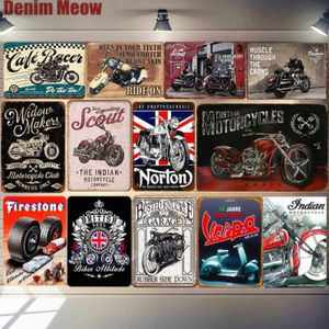 Biker Grandad Car Motorcycle Metal Poster Vespa Retro Plaque Wall Art Painting Plate Pub Bar Garage Decor Vintage Tin Sign MN125 H1110