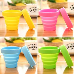 BPA FREE Tumblers Disposable Silicone Collapsible Travel Cups Portable Folding Camping Cup With Lids