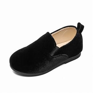 (No buckle)Kids Shoes Winter Design Green Black Velvet Herringbone Grey For Boys Girls Casual Shoe Rubber Size 21-35 211022